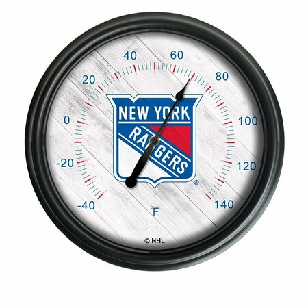 HOLLAND BAR STOOL CO New York Rangers Indoor/Outdoor LED Thermometer ODThrm14BK-08NYRang